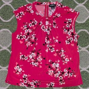 Liz Claiborne Floral Red Sleeveless Top